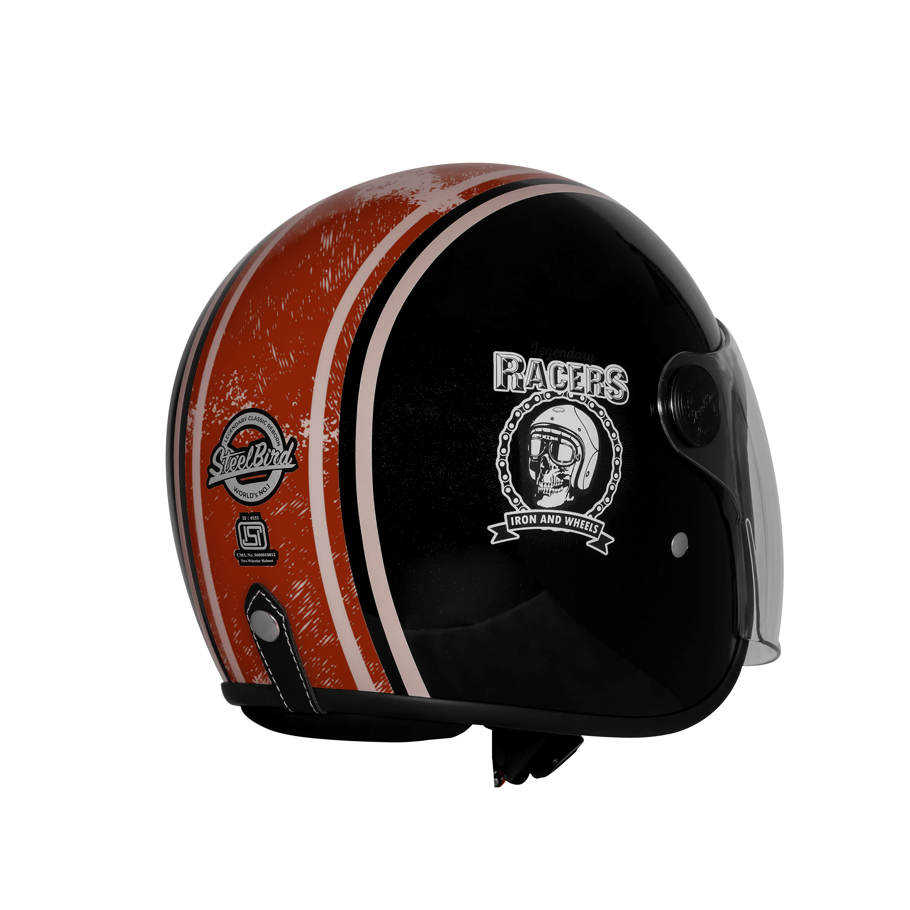 SBH-56 VINTAGE RACERS GLOSSY BLACK WITH DARK RED